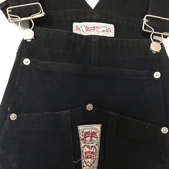 COPY - Black Short Overalls Vintage 1980s Jou Jou - Picture 2 of 5